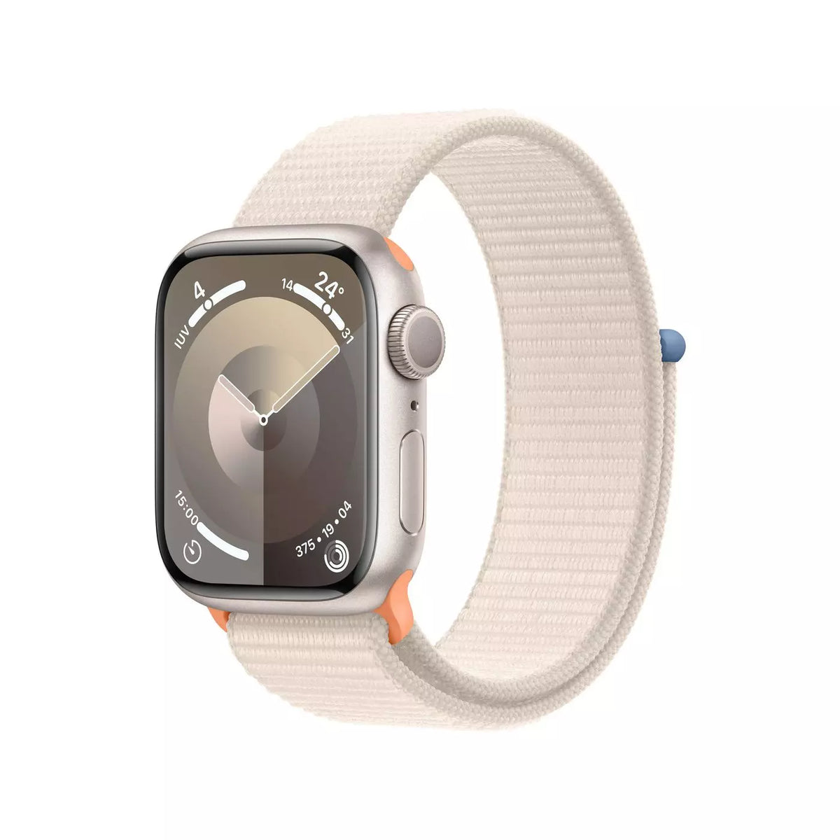 Apple Watch 9 GPS 41mm Alu Starlight med Starlight Sport Loop