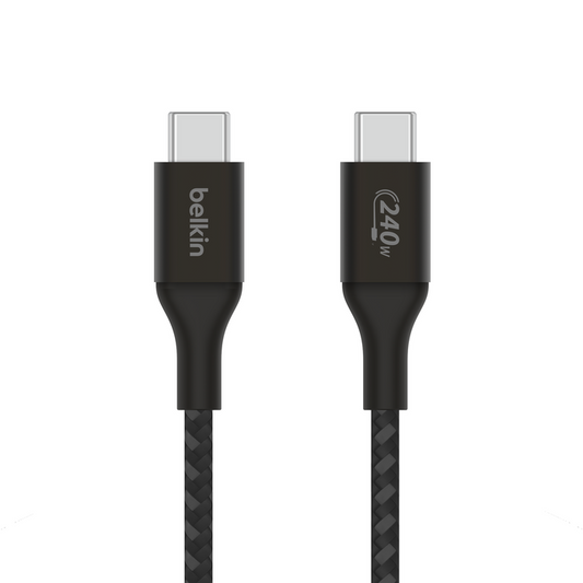 Belkin USB-C til USB-C 240W Vevd Ladekabel 1m - Svart