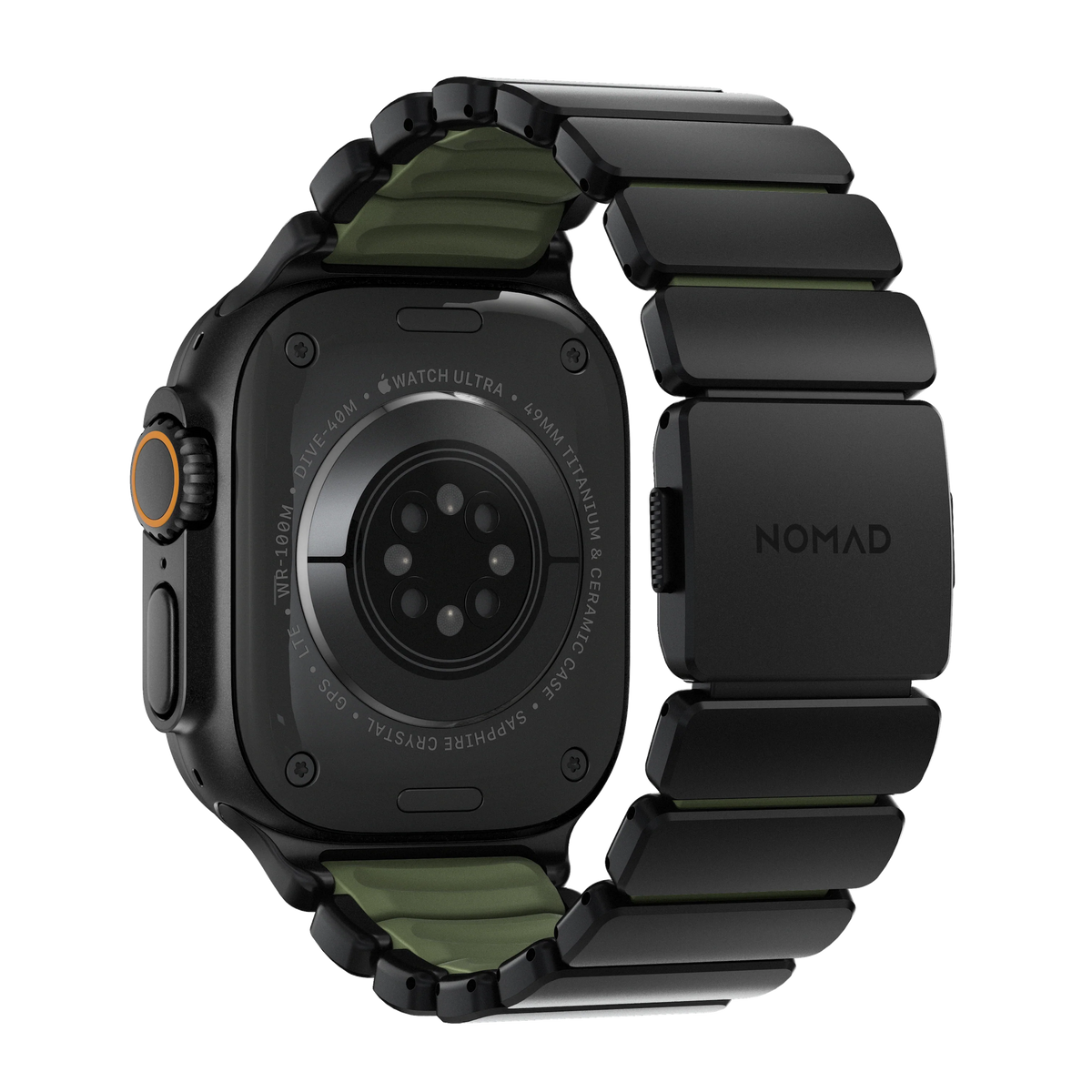 Nomad 49/46 mm Stratos Band Reim - Black Titanium/Forest