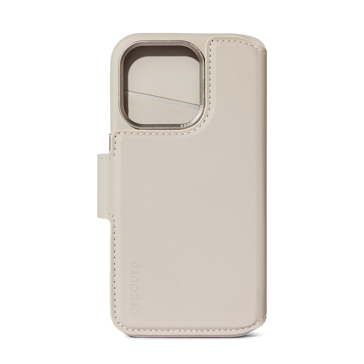 Decoded Lommebokdeksel i skinn med MagSafe til iPhone 15 Pro - Clay