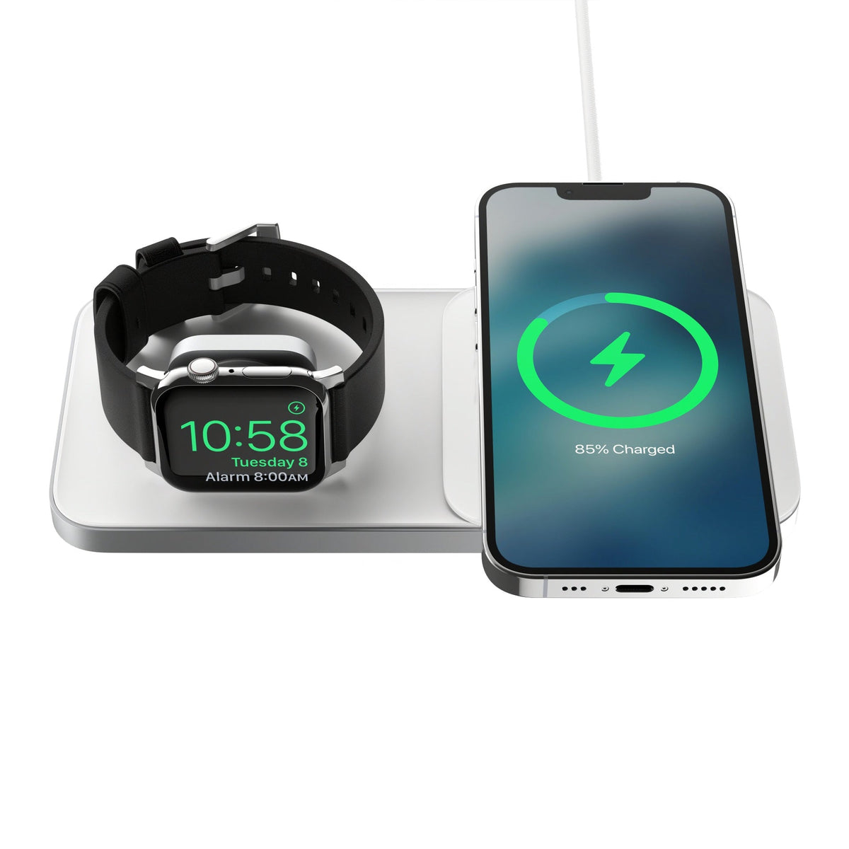 Nomad Base One Max MagSafe Trådløs Ladeplate - Sølv