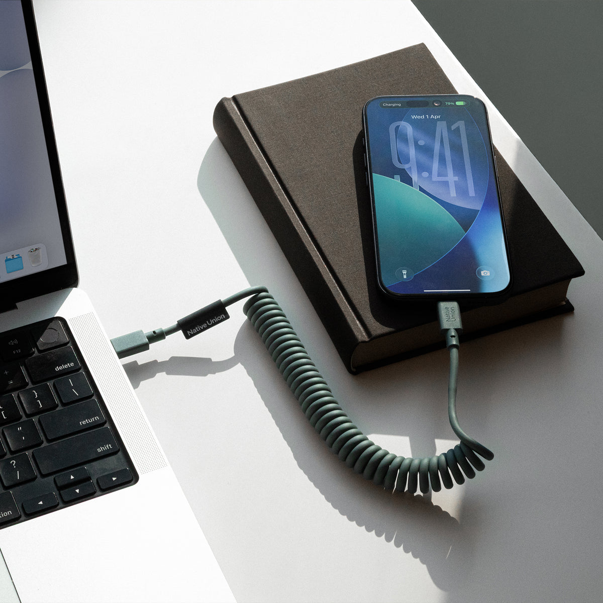Native Union 1,2m Pop USB-C Ladekabel - Slate Green